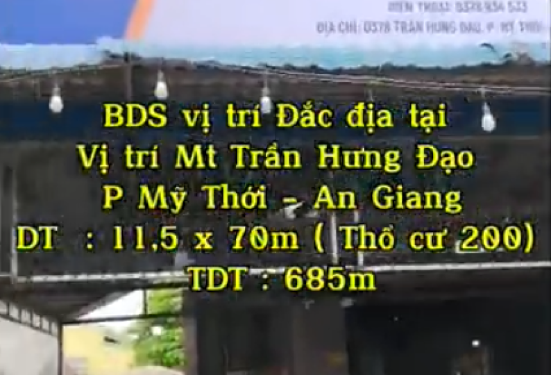 BÁN BẤT ĐỘNG SẢN MẶT TIỀN TRẦN HƯNG ĐẠO - PHƯỜNG MỸ THỚI - ANH GIANG