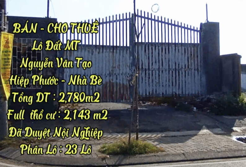 BÁN - CHO THUÊ LÔ ĐẤT MẶT TIỀN NGUYỄN VĂN TẠO