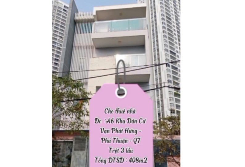 CHO THUÊ NHÀ - A6 KDC VẠN PHÁT HƯNG, PHƯỜNG PHÚ THUẬN
